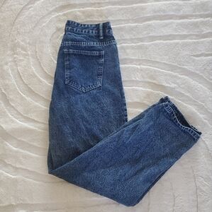 Women's Blue Distressed Mom Fit Wide Leg Jeans Size 6